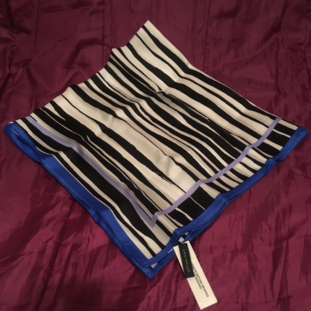 NWT - Ann Taylor silk scarf - zebra-striped